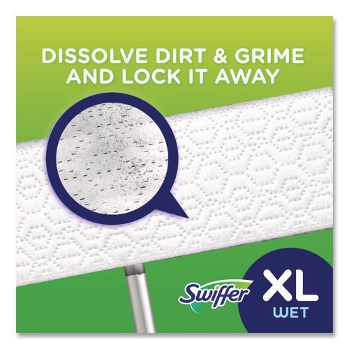 Image of Swiffer® 74471 Max/XL Wet Refill Cloths, 16.5 x 9, White, 12/Tub, 6 Tubs/Carton