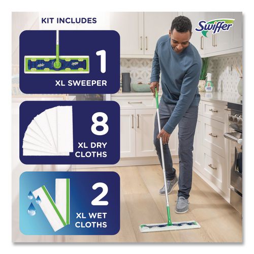 Image of Swiffer® 74471 Max/XL Wet Refill Cloths, 16.5 x 9, White, 12/Tub, 6 Tubs/Carton