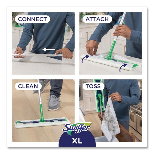 Image of Swiffer® 74471 Max/XL Wet Refill Cloths, 16.5 x 9, White, 12/Tub, 6 Tubs/Carton