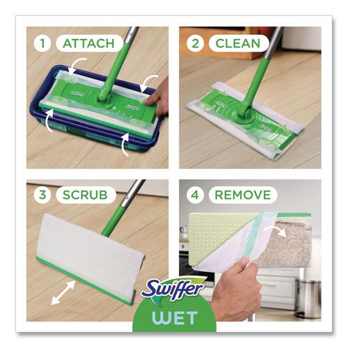 Image of Swiffer® 74471 Max/XL Wet Refill Cloths, 16.5 x 9, White, 12/Tub, 6 Tubs/Carton