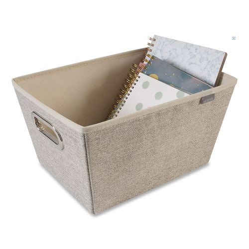 Image of Macbeth Collection® 25434-FEJ Storage Tote, Medium, 7.5" X 10.8" X 13", Tan