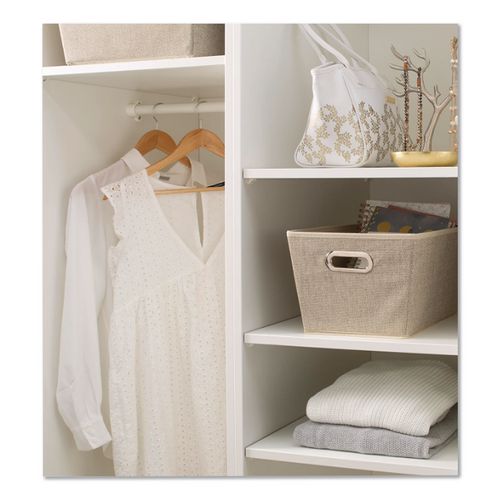 Image of Macbeth Collection® 25434-FEJ Storage Tote, Medium, 7.5" X 10.8" X 13", Tan