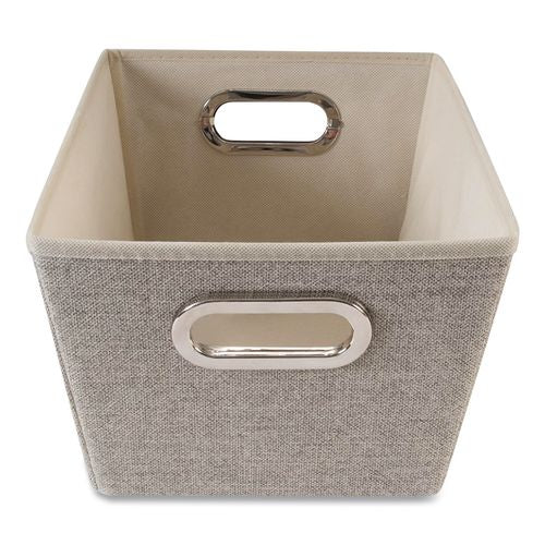 Image of Macbeth Collection® 25434-FEJ Storage Tote, Medium, 7.5" X 10.8" X 13", Tan