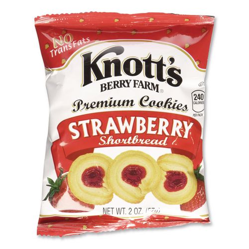 Image of Knott's Berry FarmÂ® Premium Berry Jam Shortbread Cookies, Strawberry, 2 Oz, 36/carton