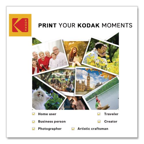 Image of Kodak Photo Paper, 7.2 Mil, 8.5 X 11, Matte White, 100/pack