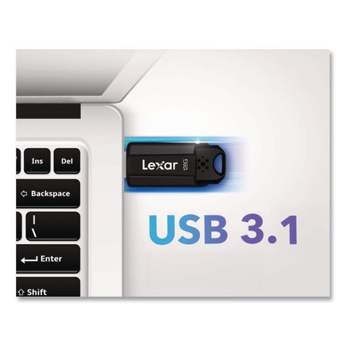 Image of Lexar LJDS80-128BNBNU S803.1 USB Flash Drive, 128 GB, Black