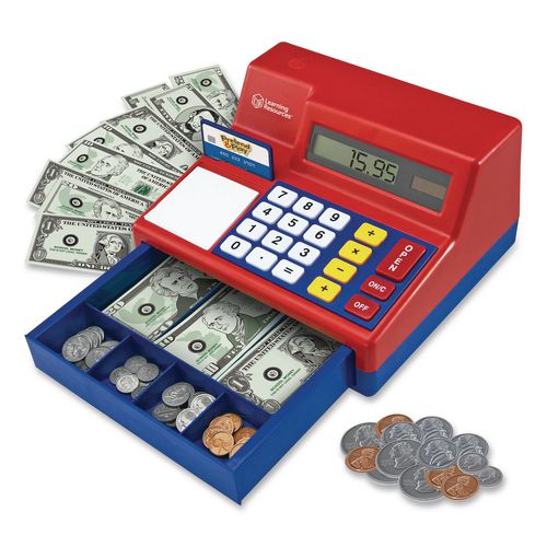 Image of Learning Resources® LER2629 Pretend and Play Calculator Cash Register, Grades Pre-K to 2, 73 Pieces