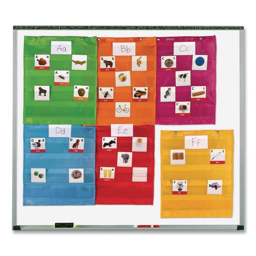 Image of Learning Resources® LER2386 Magnetic Pocket Chart Squares, Classroom/Teacher Organizer Set, 7 Pockets, Assorted Colors, Set of 6