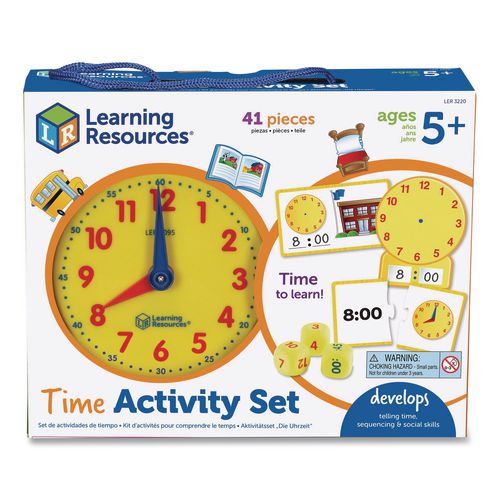 Image of Learning Resources® LER3220 Time Activity Set, 1 to 12 Players, Grades K to 1, 41 Pieces