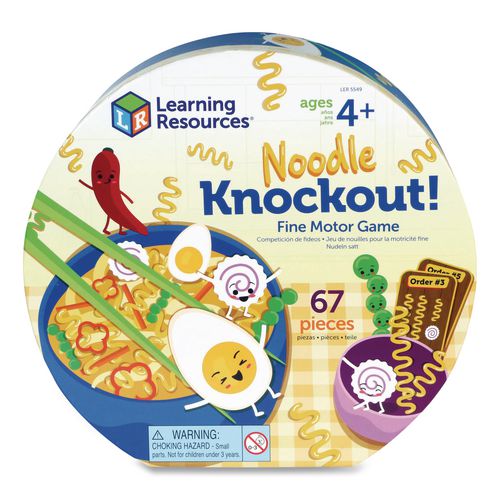 Image of Learning Resources® LER5549 Noodle Knockout Fine Motor Game, 1 to 4 Players, Ages 4 and Up, 67 Pieces