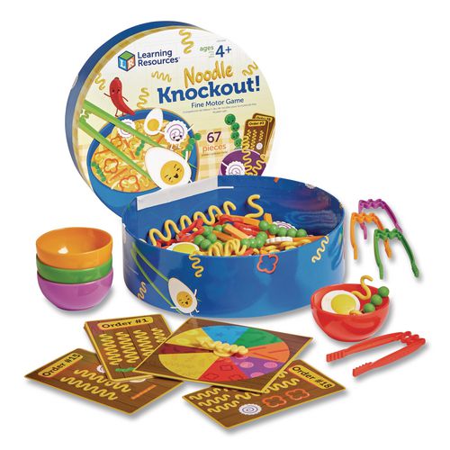 Image of Learning Resources® LER5549 Noodle Knockout Fine Motor Game, 1 to 4 Players, Ages 4 and Up, 67 Pieces