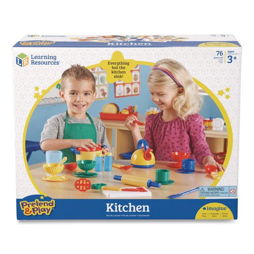 Image of Learning Resources® LER9157 Pretend and Play Kitchen Set, Ages 3 and Up, 73 Pieces