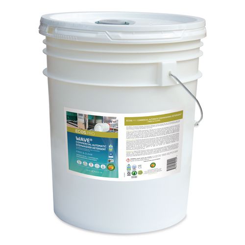 Image of ECOS® PRO PL9440/05 Wave Commercial Automatic Dishwasher Detergent, Free and Clear, 5 gal Pail
