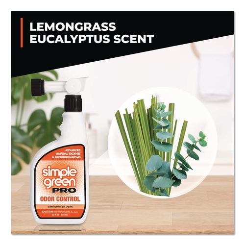 Image of Simple Green® 0710000605032 Pro Odor Control, Herbal, 32 oz Hose-End Spray Bottle, 6/Carton
