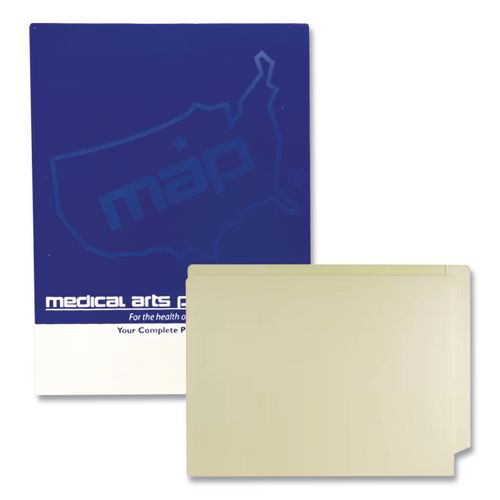 Image of Medical Arts Press® 52383 Economy End Tab File Folder, Straight Tabs, Letter Size, 0.75" Expansion, Manila, 100/Box
