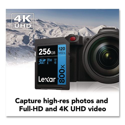 Image of Lexar LSD800P-256G-BU High-Performance PRO BLUE Series SDXC Memory Card, UHS-I V30 U1 Class 10, 256 GB