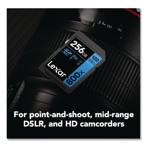 Image of Lexar LSD800P-256G-BU High-Performance PRO BLUE Series SDXC Memory Card, UHS-I V30 U1 Class 10, 256 GB