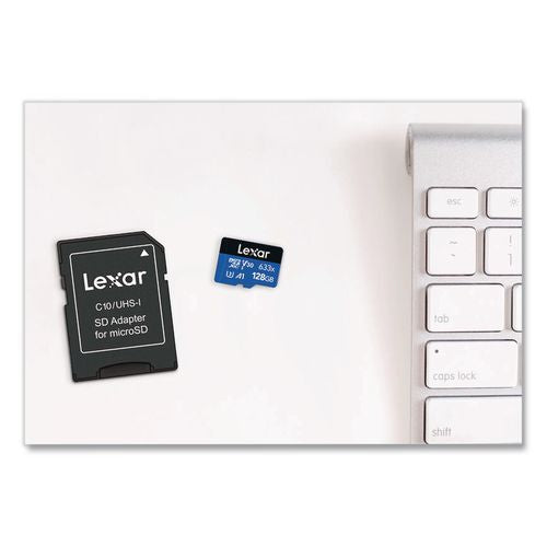 Image of Lexar High Performance BLUE Series microSDXC Memory Card with Adapter, UHS-I V30 U1 Class 10, 128 GB, 2/Pack