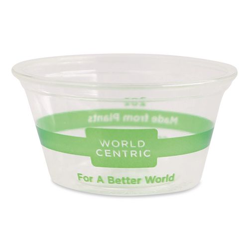 Image of World Centric® CPCS2S PLA Clear Portion Cups, Souffle, 2 oz, Plastic, Clear, 2,000/Carton