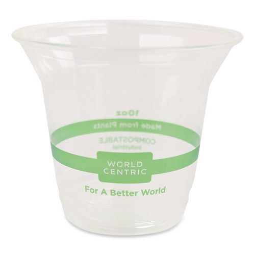 Image of World Centric® CPCS10 PLA Clear Cold Cups, 10 oz, Plastic, Clear, 1,000/Carton