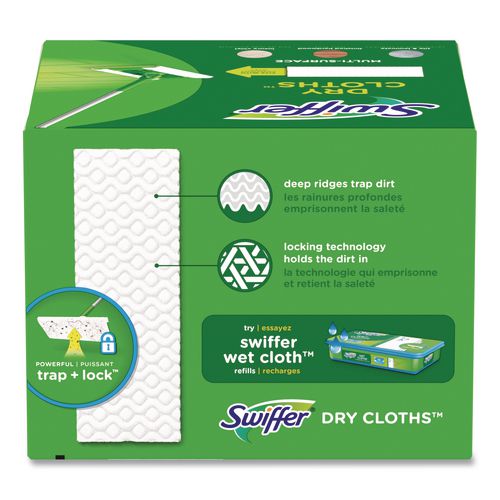 Image of Swiffer® Dry Refill Cloths, 10.63 x 8, White, 32/Box, 4 Boxes/Carton
