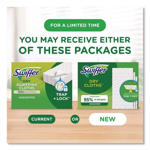 Image of Swiffer® Dry Refill Cloths, 10.63 x 8, White, 32/Box, 4 Boxes/Carton