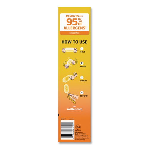 Image of Swiffer® 82074 Heavy Duty Dusters With Extendable Handle, Plastic Handle Extends To 3 Ft, 1 Handle And 3 Dusters/kit, 6 Kits/carton