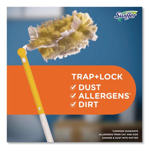 Image of Swiffer® 82074 Heavy Duty Dusters With Extendable Handle, Plastic Handle Extends To 3 Ft, 1 Handle And 3 Dusters/kit, 6 Kits/carton