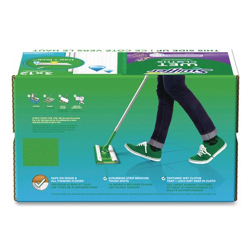 Image of Swiffer® 80333673 Wet Refill Cloths, 10 x 8, Lavender Vanilla and Comfort, White, 36/Carton