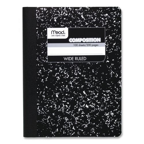 Image of Mead® 09910 Composition Book, Wide/Legal Rule, Black Cover, (100) 9.75 x 7.5 Sheets