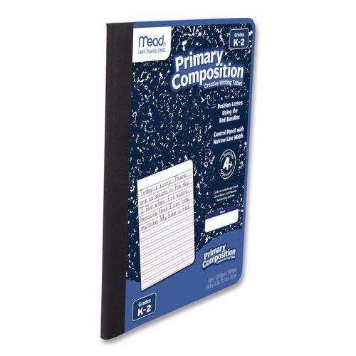 Image of Mead® 09902 Primary Journal Creative Writing Composition Book, Manuscript Format, Blue/Black/White Cover, (100) 9.75 x 7.5 Sheets