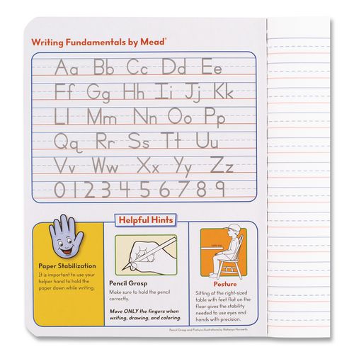 Image of Mead® 09902 Primary Journal Creative Writing Composition Book, Manuscript Format, Blue/Black/White Cover, (100) 9.75 x 7.5 Sheets