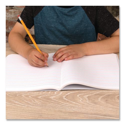 Image of Mead® 09902 Primary Journal Creative Writing Composition Book, Manuscript Format, Blue/Black/White Cover, (100) 9.75 x 7.5 Sheets