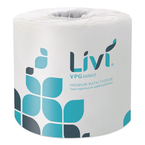 Image of Livi® VPG Select 21547 Bath Tissue, Septic Safe, 2-Ply, White, 500 Sheets/Roll, 80 Rolls/Carton