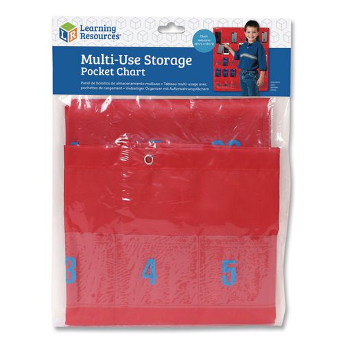 Image of Learning Resources® LER0056 Multi-Use Storage Pocket Chart, 35 Pockets, 13 x 18, Red