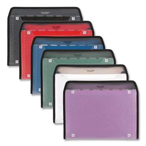 Image of Five Star® 350099 Expanding File, 7.5" Expansion, 7 Sections, Zipper Closure, Letter Size, Randomly Assorted Colors
