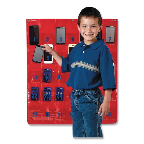 Image of Learning Resources® LER0056 Multi-Use Storage Pocket Chart, 35 Pockets, 13 x 18, Red