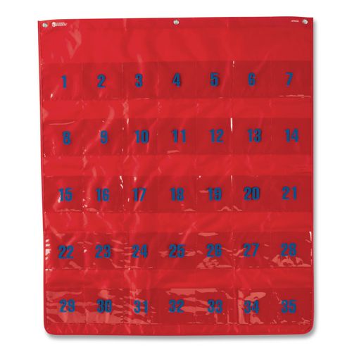 Image of Learning Resources® LER0056 Multi-Use Storage Pocket Chart, 35 Pockets, 13 x 18, Red
