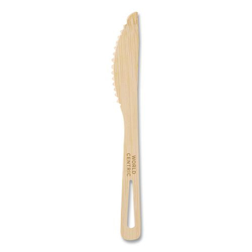 Image of World Centric® KN-BB-67 Bamboo Cutlery, Knife, Paper, Natural, 2,000/Carton
