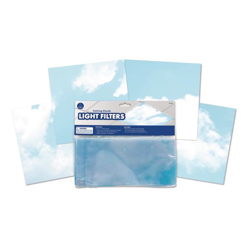 Image of Educational Insights® 1235 Light Filters, Rectangular, Calming Clouds, 4 ft x 2 ft, Blue/White, 4 Filters