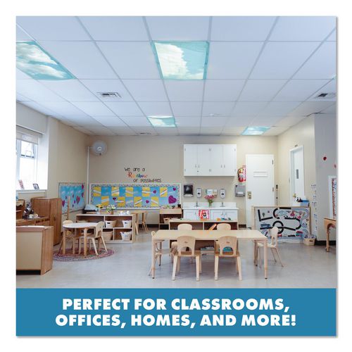 Image of Educational Insights® 1235 Light Filters, Rectangular, Calming Clouds, 4 ft x 2 ft, Blue/White, 4 Filters