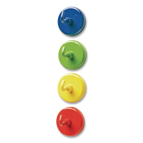 Image of Learning Resources® LER2694 Super Strong Magnetic Hooks, Small, 1.5" Diameter, Assorted Colors, 4 Pieces
