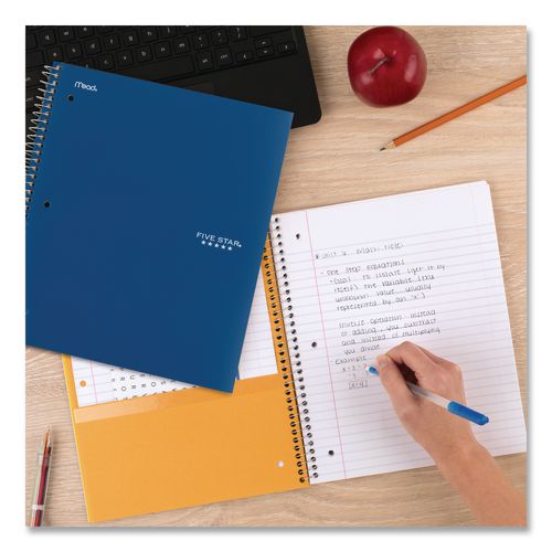 Image of Five Star® Wirebound Notebook, 1-Subject, Medium/College Rule, Assorted Cover Colors, (100) 11 x 8.5 Sheets, 3/Pack