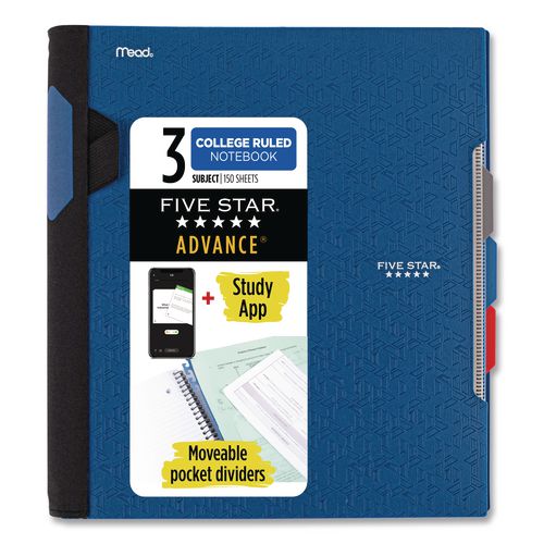 Image of Five Star® 06324 Advance Wirebound Notebook, 3-Subject, Medium/College Rule, Randomly Assorted Cover Color, (150) 11 x 8.5 Sheets