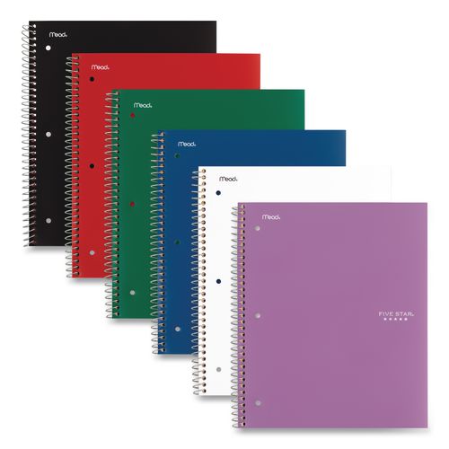Image of Five Star® 06210 Wirebound Notebook, 3-Subject, Medium/College Rule, Randomly Assorted Cover Color, (150) 11 x 8.5 Sheets