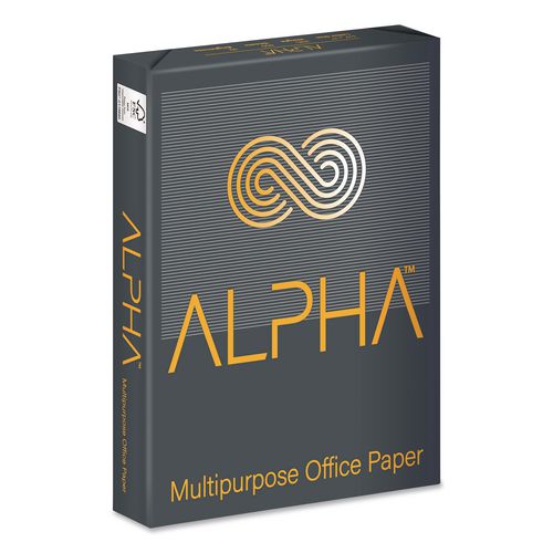 Image of ALPHA ALPHA811WT1 Office Paper, 92 Bright, 20 lb Bond, 8.5 x 11, White, 500 Sheets/Ream,10 Reams/Carton, 40 CT/Pallet, 21 Pallets/Truckload