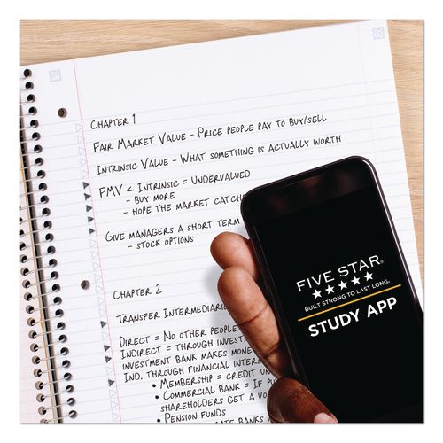 Image of Five Star® 72057 Wirebound Notebook, 1-Subject, Medium/College Rule, Black Cover, (100) 11 x 8.5 Sheets