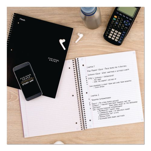 Image of Five Star® 72057 Wirebound Notebook, 1-Subject, Medium/College Rule, Black Cover, (100) 11 x 8.5 Sheets