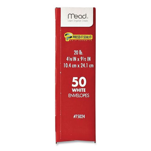 Image of Mead® 75024 Press-it Seal-it Self-Adhesive Envelope, #10, Commercial Flap, Self-Adhesive Closure, 9.5 x 4.18, White, 50/Box