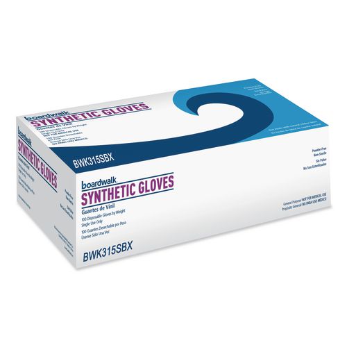 Image of Boardwalk® BWK315SBX Powder-Free Synthetic Vinyl Gloves, Small, 4 mil Thick, 9.5" Long, Cream, 100/Box